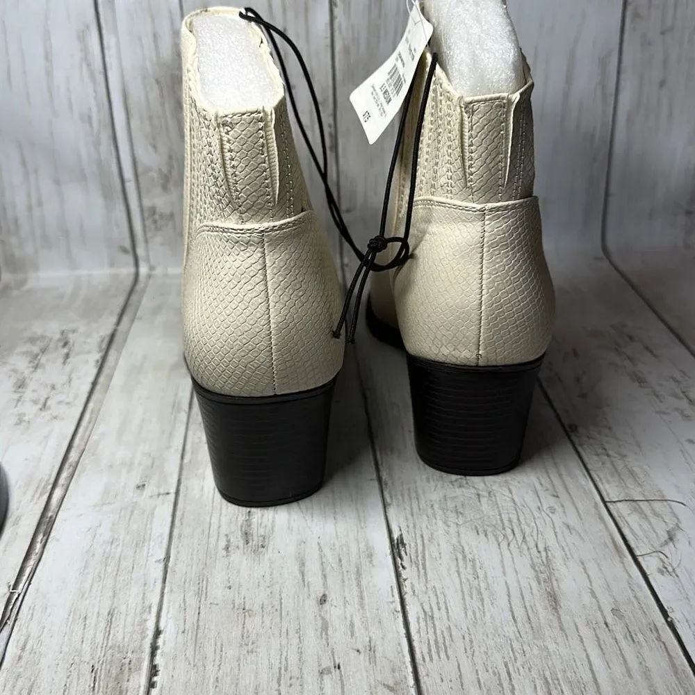 Ana Women’s Delco Cream Anaconda Block Heel Ankle Booties size 9.5 New‎ - Picture 5 of 6